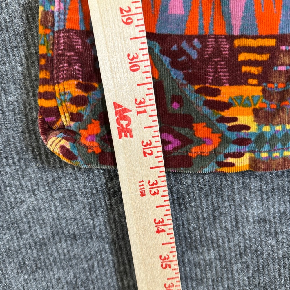 We The Free People Geometric Southwestern Corduroy Flare Pants Burgundy 26 - Picture 8 of 11